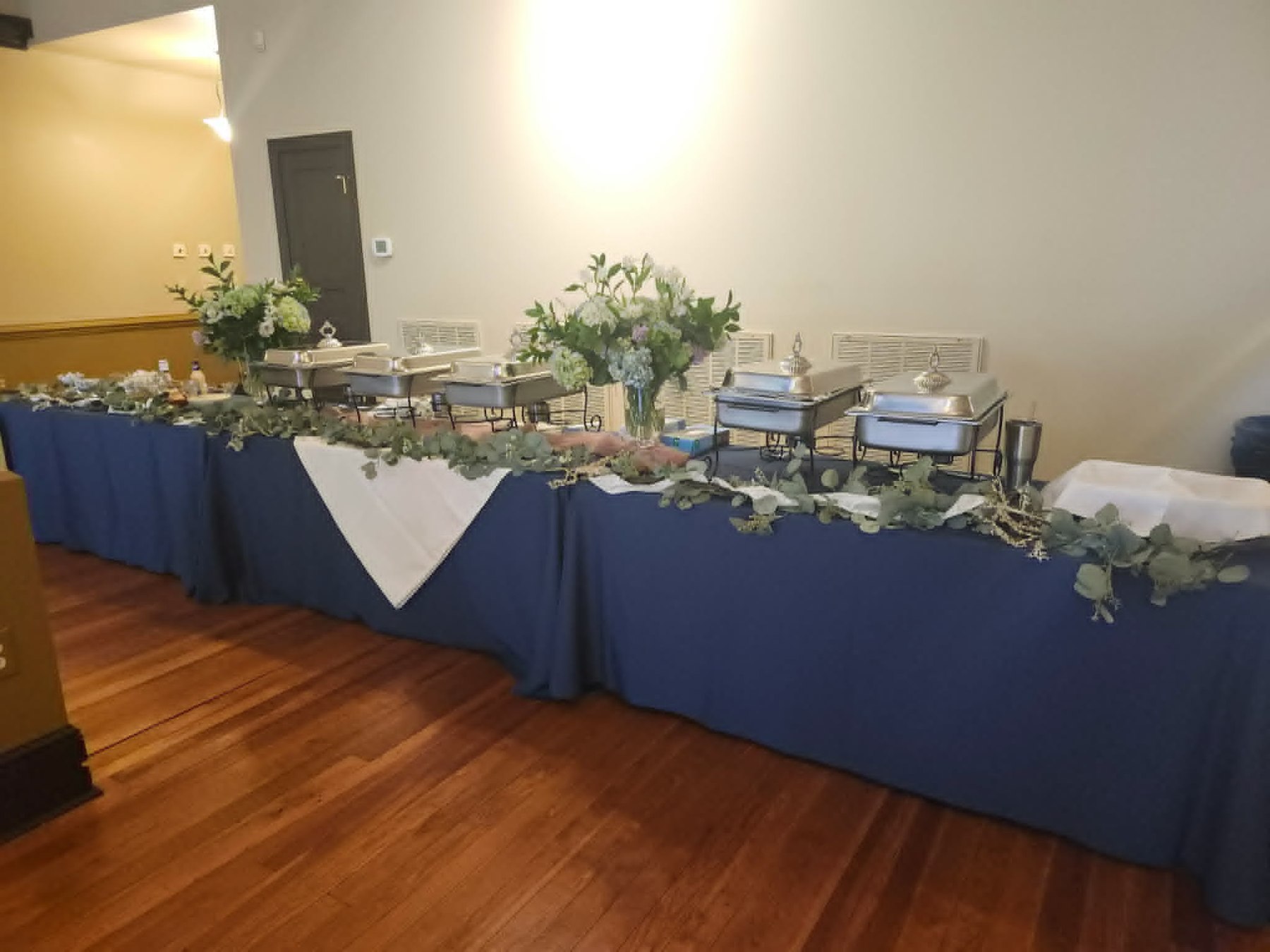 Long catered buffet