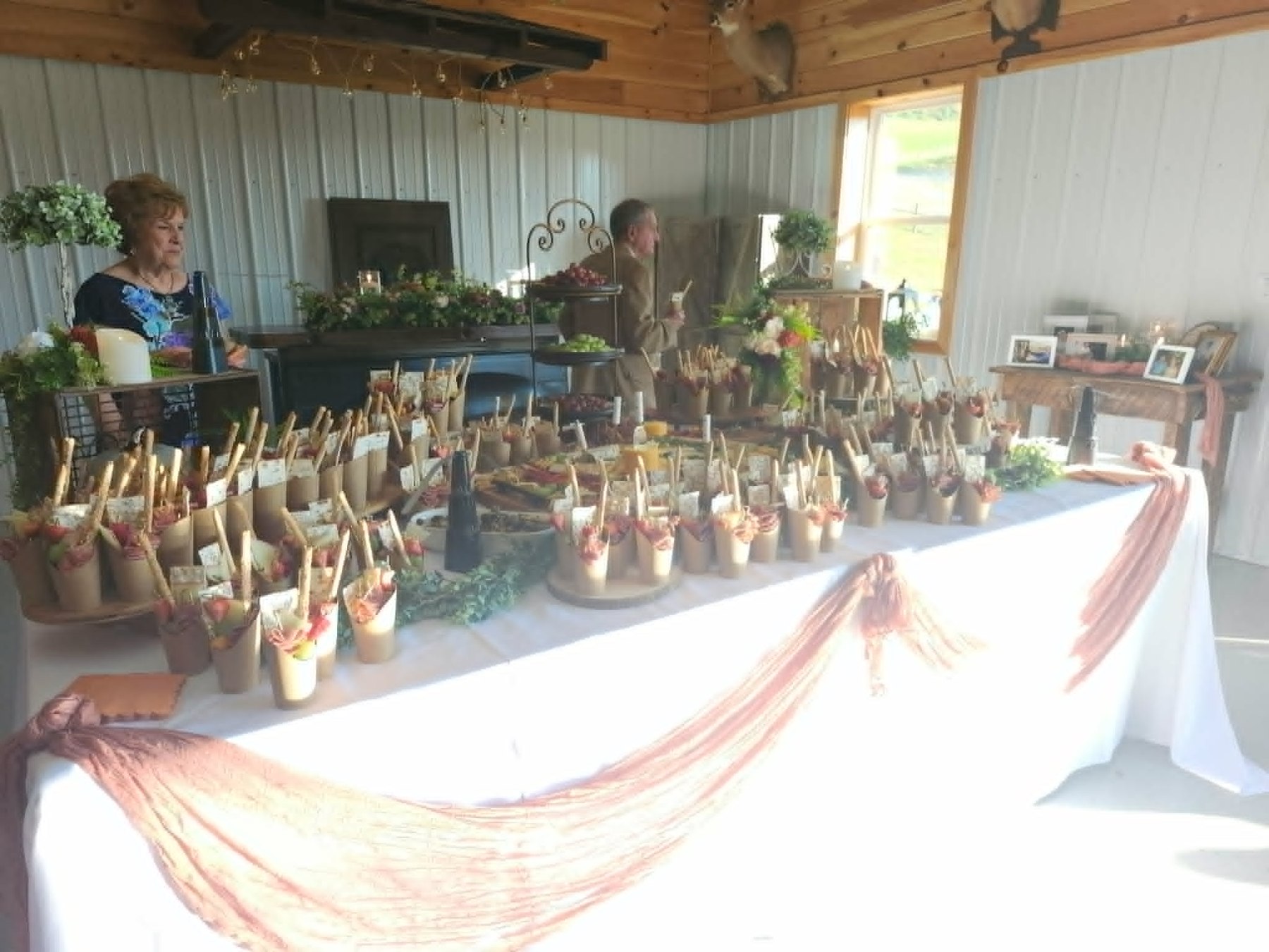 Individual grazing cups at an event